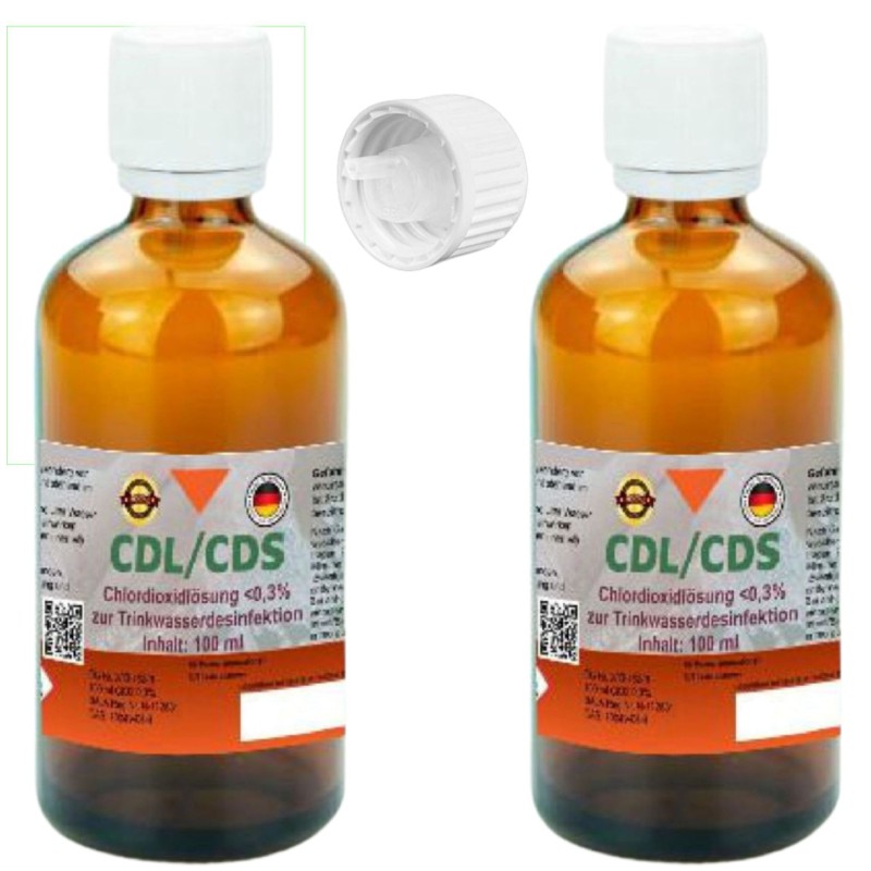 CDL 0,3 % CDS 2x 100 ml Fertiglösung aktiviert Tropfer Pipette Braunglasflasche