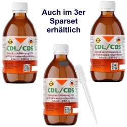 CDL Lösung 0,3 % CDS 3er Set 250 ml bereits aktiviert mit Pipette in Braunglasflasche