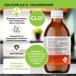CDL 0,3% CDS 1000ml Pharmaqualität aktivierte Lösung m Pipette in HDPE Flasche