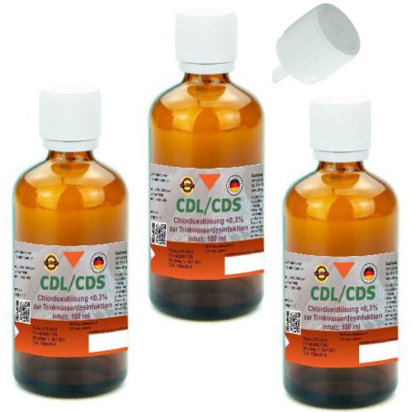 CDL 0,3 % CDS 3x 100 ml Fertiglösung aktiviert Tropfer Pipette Braunglasflasche